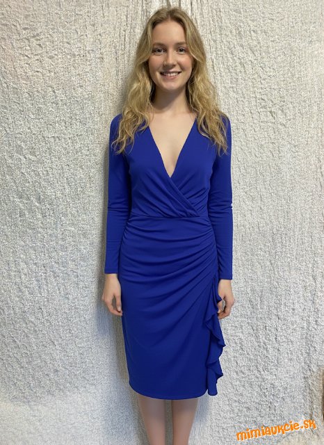 prekrásne elastické parížsko modré šaty Zara