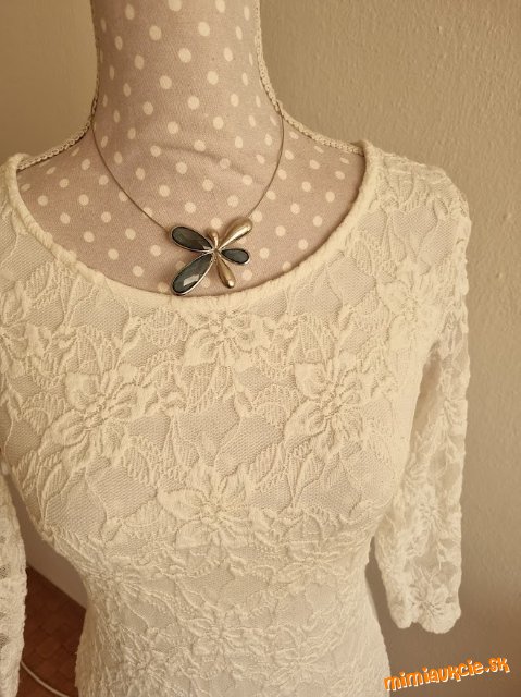 biely čipkový top veľ S