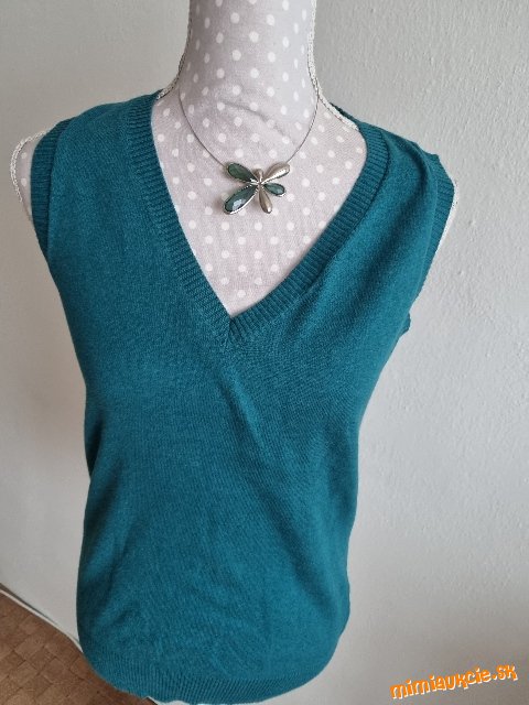 tyrkysová pletená vesta Blind Date veľ. 38