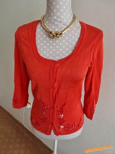 červeno-lososový svetrík Apart veľ. 36