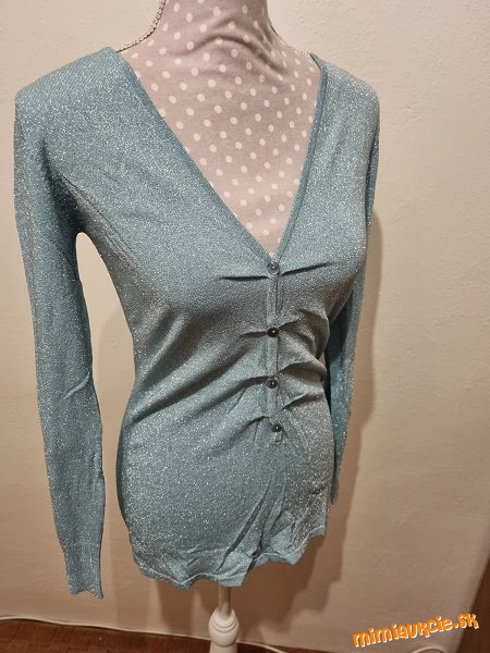 bledomodrý  svetrík  s trblietavým vláknom veľ. 38