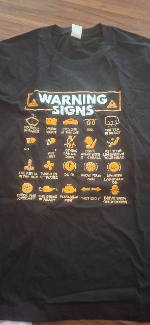 Vtipné tričko Warning signs XL