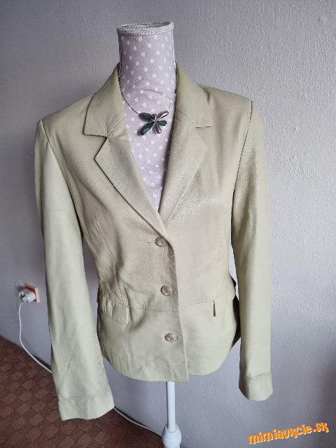 bledozelené mäkké kožené sako veľ. 40