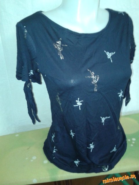 modrý top so striebornou potlačou Orsay veľ. S