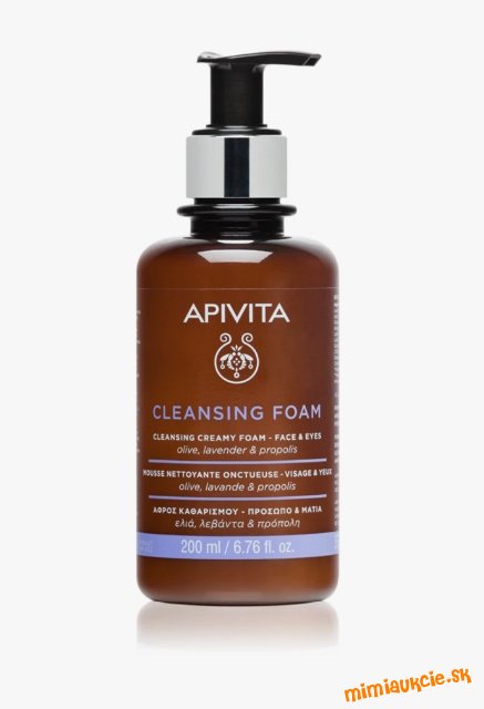 ❤️ Apivita Cleansing Foam Face & Eyes krémová čistiaca pena na tvár a oči 200ml ❤️