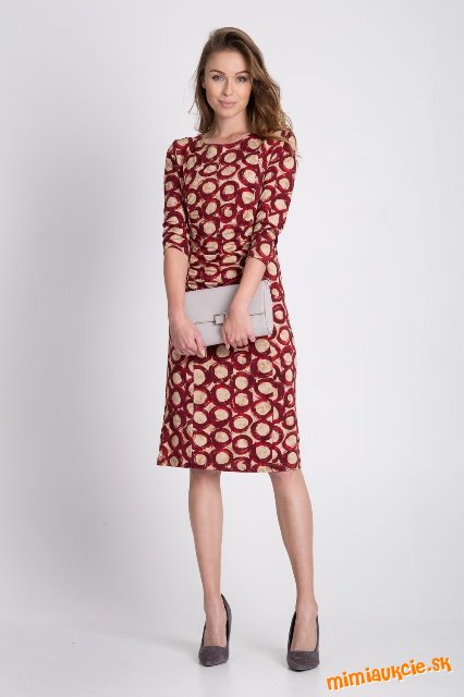 burgundsko béžové denné šaty s kolieskami Quiosque