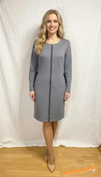 elegantné sivé šaty s čiernymi vsadkami top trendy