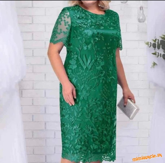 Krajkové zelene šaty ***vel.50****