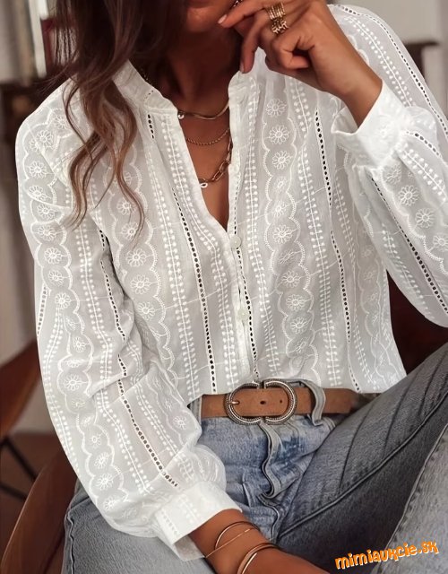 Vyšívaná blúzka s madeirou S