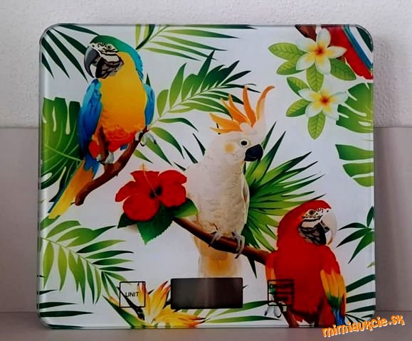 *** Nádherná sklenená kuchynská váha ........... motív Papagáje ......... p.c. 11,99€ ***