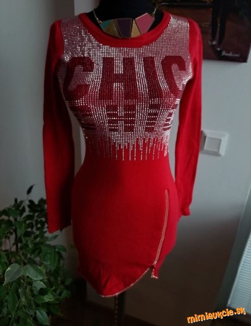 ❤️Krásne červený  predĺžený svetrík či šaty ❤️