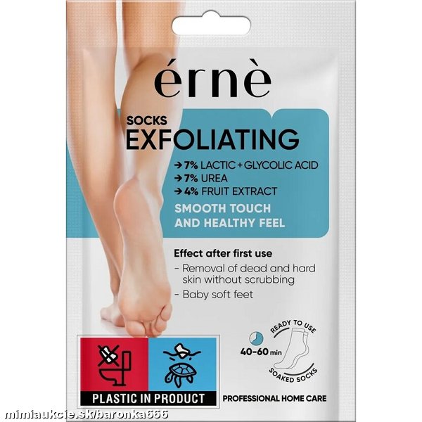 ***ERNE Exfoliačné PONOŽKY na odstránenie zhrubnutej kože na chodidlách 1 pár/bal ***