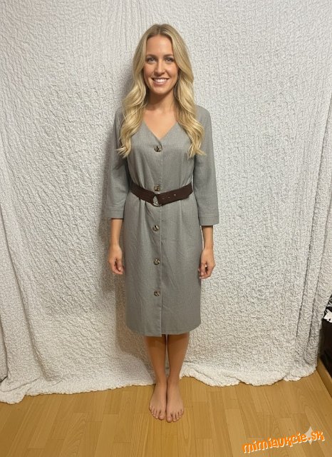 sivé denné košeľové šaty Mohito