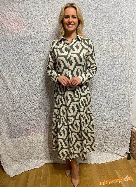 zeleno biele košeľové šaty H&m  aj xs aj s aj m