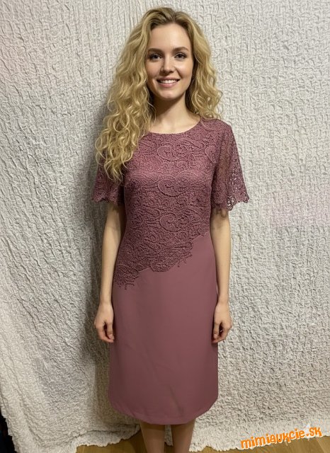 krásne kombinované staroružové šaty Exclussive