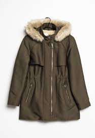 khaki olivová prechodná bunda Mango