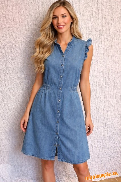 Bavlnené riflové košeľové šaty Mustang