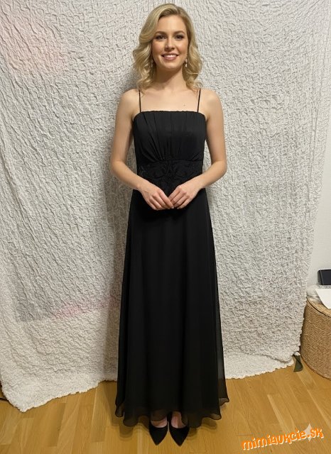 nádherné dlhé čierne spoločenské šaty p.c. 199 zlotých - 47 eur