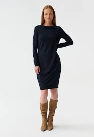 Tmavomodré teplé dzersejové šaty Tatuum model Arina p.c. 60 eur