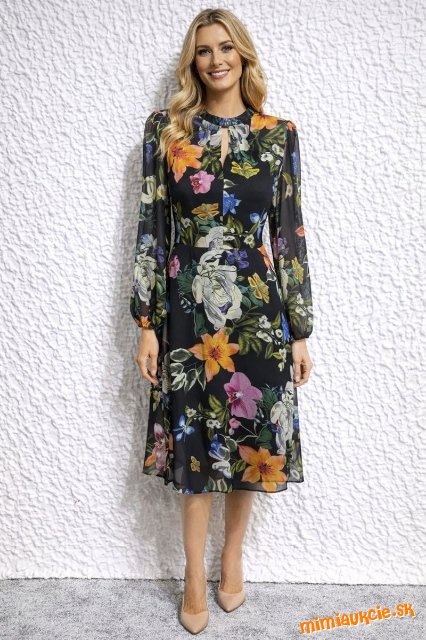 prekrásne farebné kvetované šaty Orsay