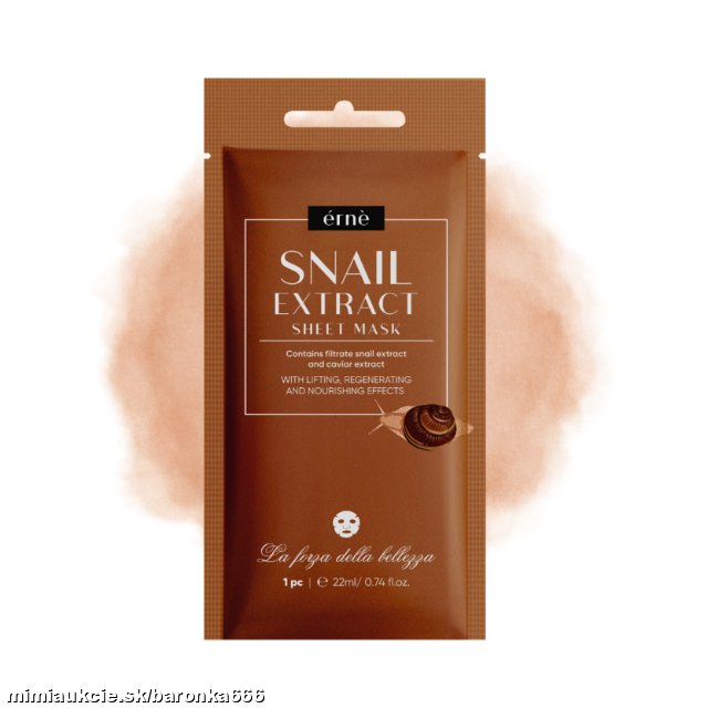 *** ERNE Pleťová maska textilná SNAIL EXTRACT liftingová a vyživujúca 1 ks / 22 ml***