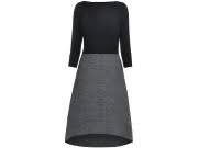 skvelé denné čierno tvídové denné šaty Tatuum