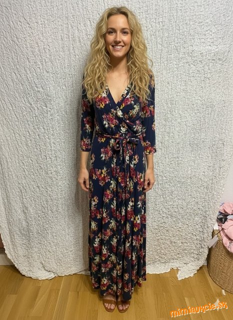 nádherné farebné kvetované dlhé šaty Bonprix dvojčíslo 40/42
