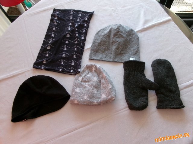 ČIAPKY - ŠÁL - RUKAVICE - 5 ks......................OD EURA - VB
