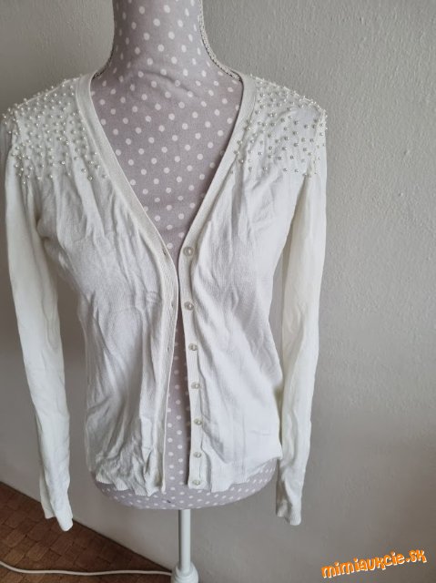 nový biely svetrík s perličkami Orsay M