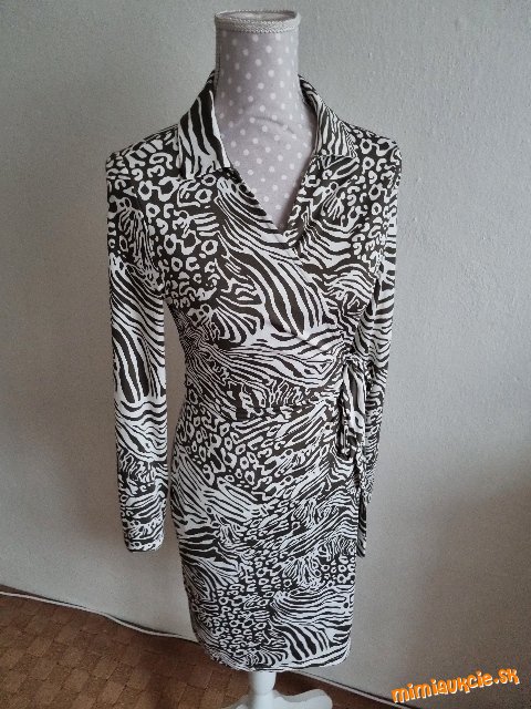 nové olivovo-biele elastické zavinovacie šaty Orsay M