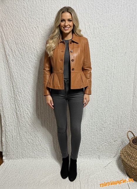 úžasná karamelová kožená bunda marks & spencer