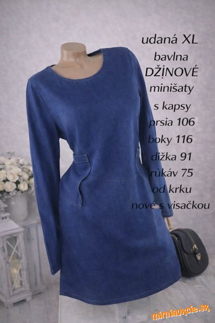 NADHERNE.... DžíNOVE ELASTICKE šATY..........VEL....xl.../42