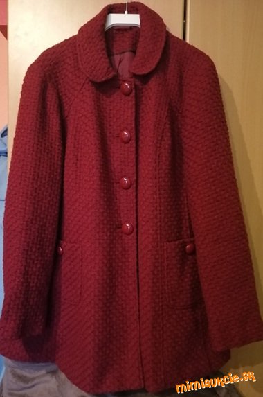 +++ DÁMSKY BORDOVÝ KABÁT F&F veľ.50 +++