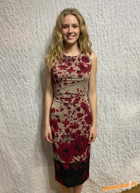 krásne úpletové burgundsko béžové šaty Phase eight