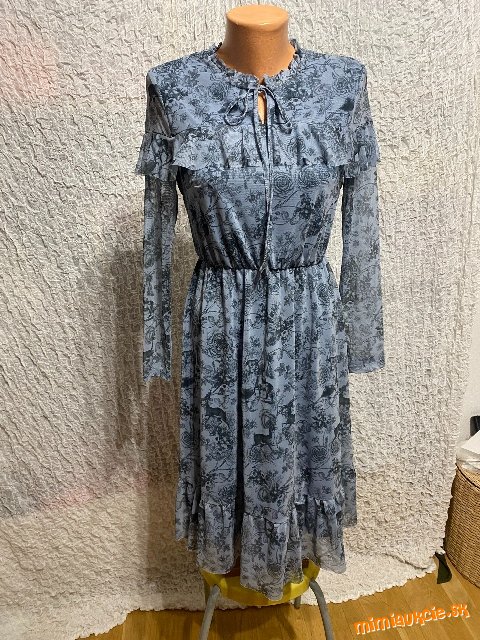 nádherné modro čierne tylové šaty Mohito