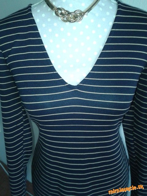 modro-krémové pruhované úpletové šaty Zara veľ. S