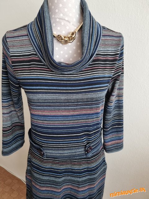 pruhované úpletové šaty veľ. M