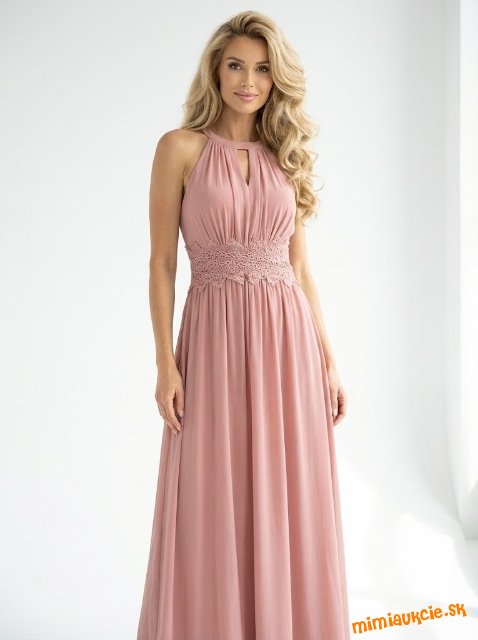 nádherné jedinečné ružové dlhé šaty Vila