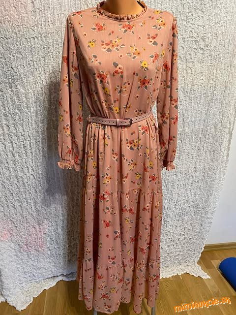 dlhé ružové šifonové šaty lc waikiki modest