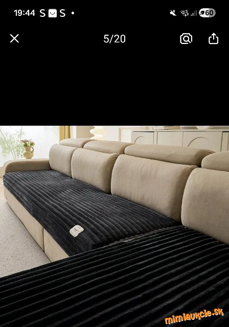 Protismyskovy potah na gauc....180x90