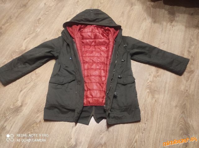 Tmavo zelená bunda 2v1
