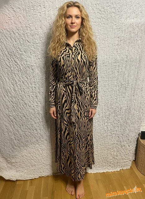 Fantastické čierno béžové košeľové šaty By swan paris