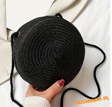 Slamená ...ČIERNA....kabelka