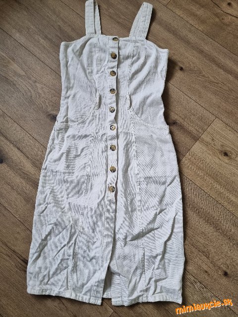 krémové rifľové šaty Reserved 38