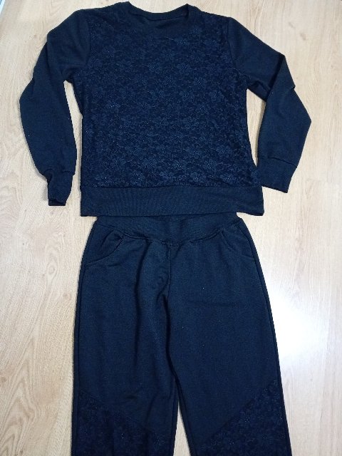 Čierna  čipkovana-krajkova teplakova súprava ***L/XL***