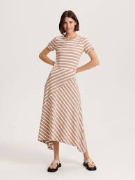 béžovo biele úpletové šaty Reserved