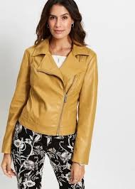 športová horčicová kožená bunda Massimo Dutti