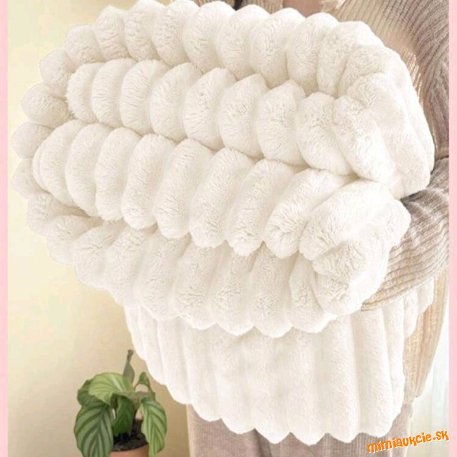 *** biela huňatá deka 200x230cm ***