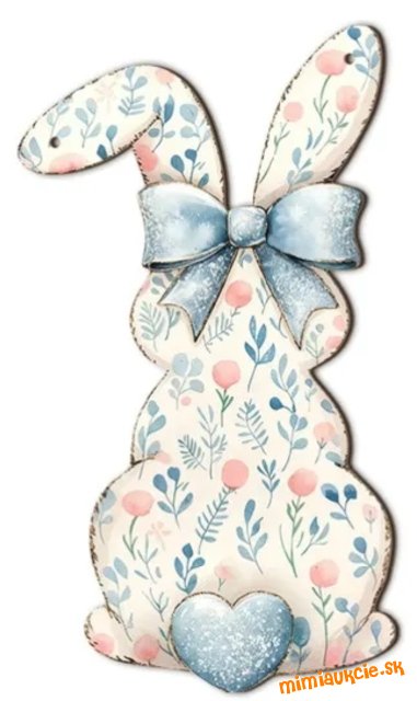 *** drevený výrez zajko- modrý***