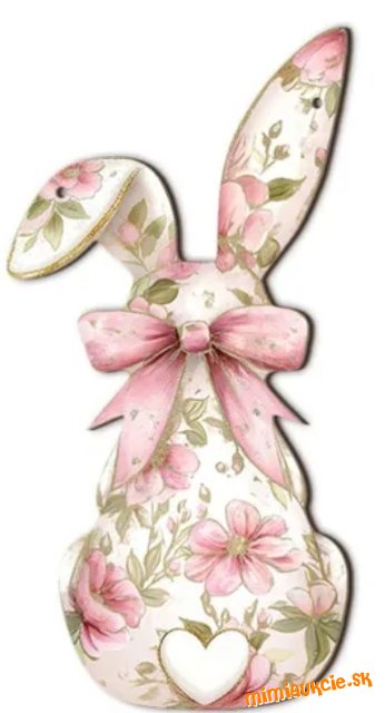 *** drevený vyrez zajko*** ružový***